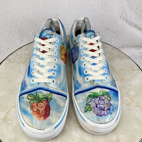 Vans Sneakers Unisex M 9 W 10.5 Blue Devil Fruit One Piece Special Edition Shoes - Picture 4 of 13